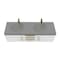 Castello Usa Thames 60-inch White Vanity Set with Gray Top and Gold Handles CB-MC-60W-GLD-20146-GR - alternate 2